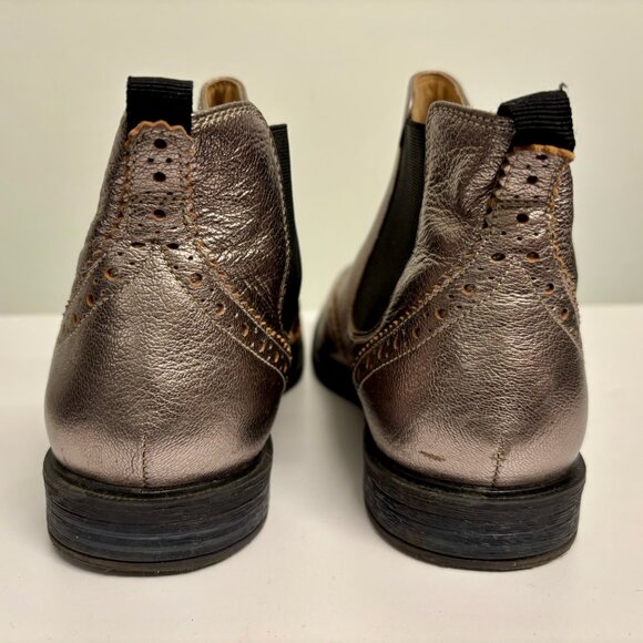 Hush Puppies metallic wingtip style booties women's size 8 - Picture 4 of 7